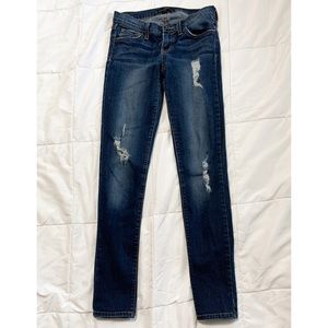 24 Flying Monkey Distressed Dark Wash Skinny Jean